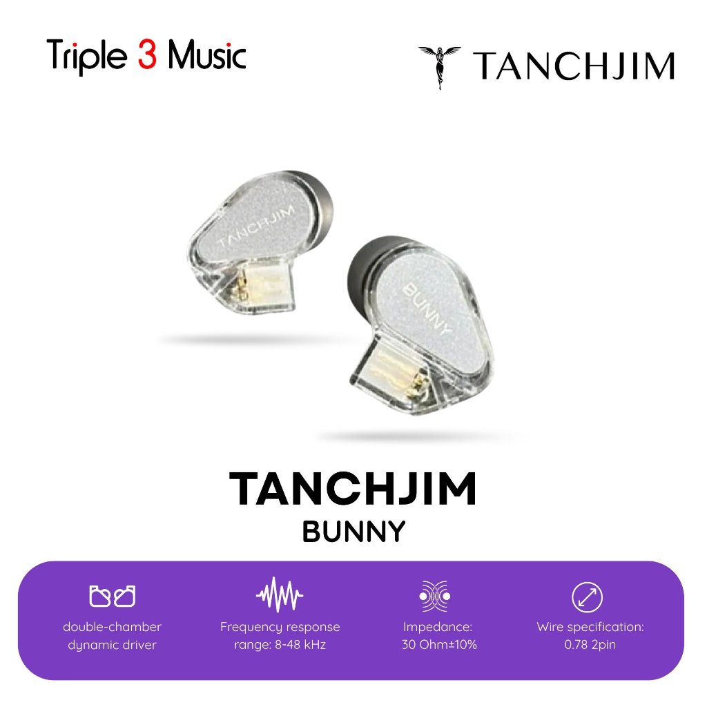 Tanchjim Bunny DMT4 Ultra Dynamic Driver Earphone In Ear Monitor With Microphone