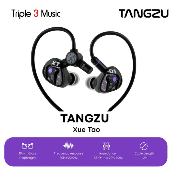 Tangzu Xue Tao Glass Dynamic Driver Gaming In Ear Monitor Earphone