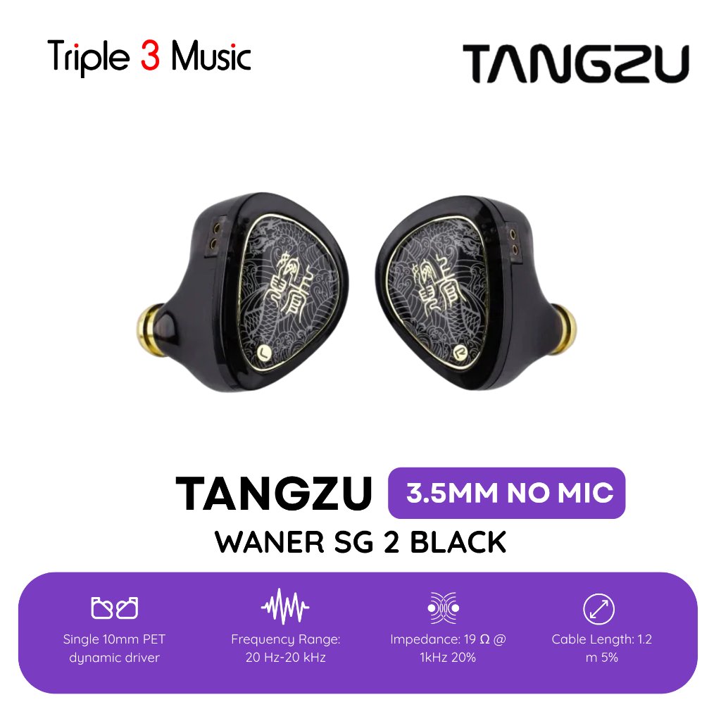 Tangzu Waner 2 / Waner S.G 2 Black Hitam In Ear Monitor IEM
