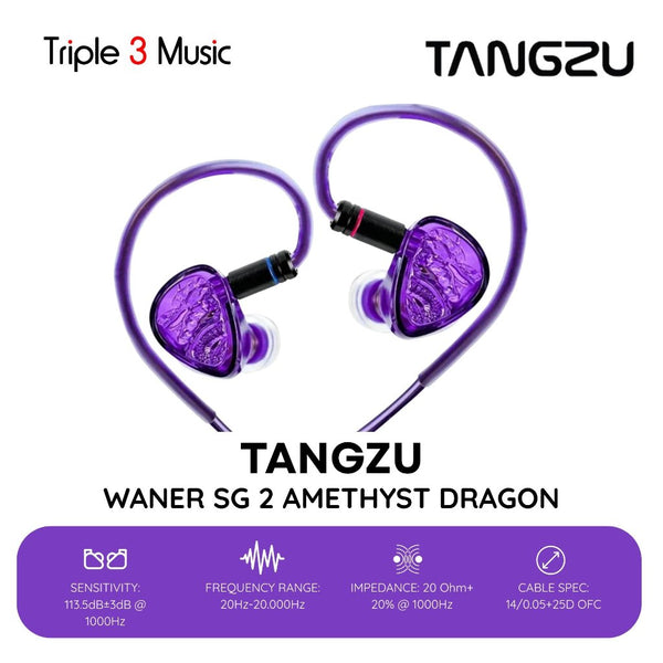Tangzu Waner 2 Amethyst Dragon Purple Limited Edition 10mm Dynamic Driver In Ear Monitor Earphone