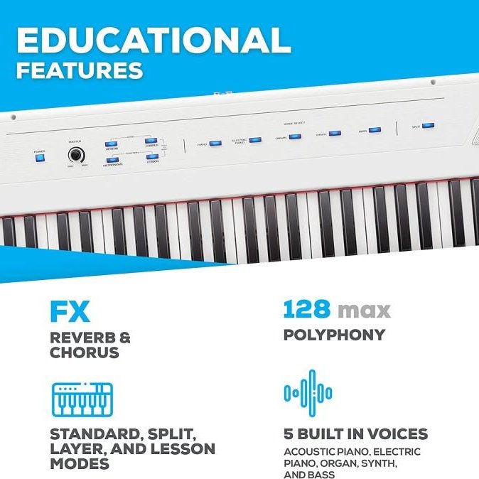 Alesis RECITAL WHITE – 88 Key Digital Piano with Full Sized Keys