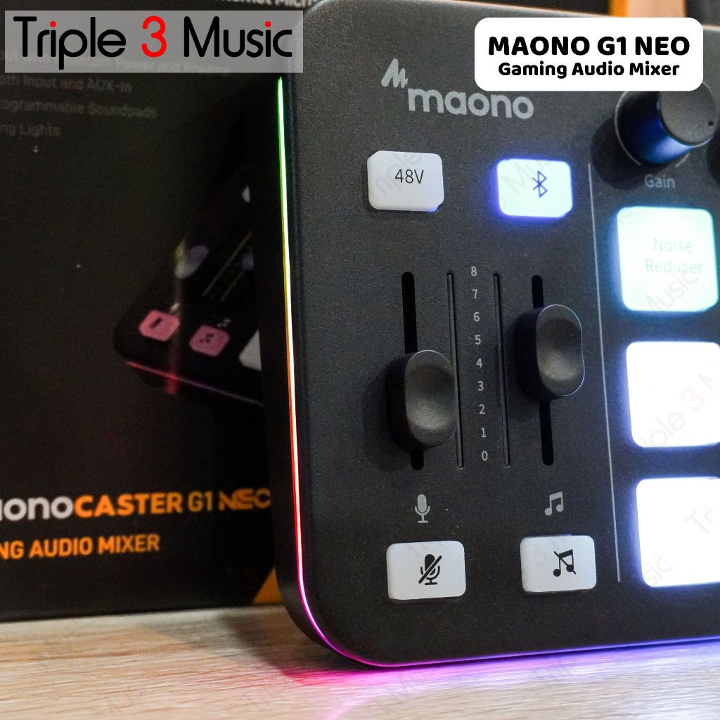 MAONO G1 NEO Gaming Audio Interface RGB 48V Phantom Power for Live Streaming Content Create Gaming