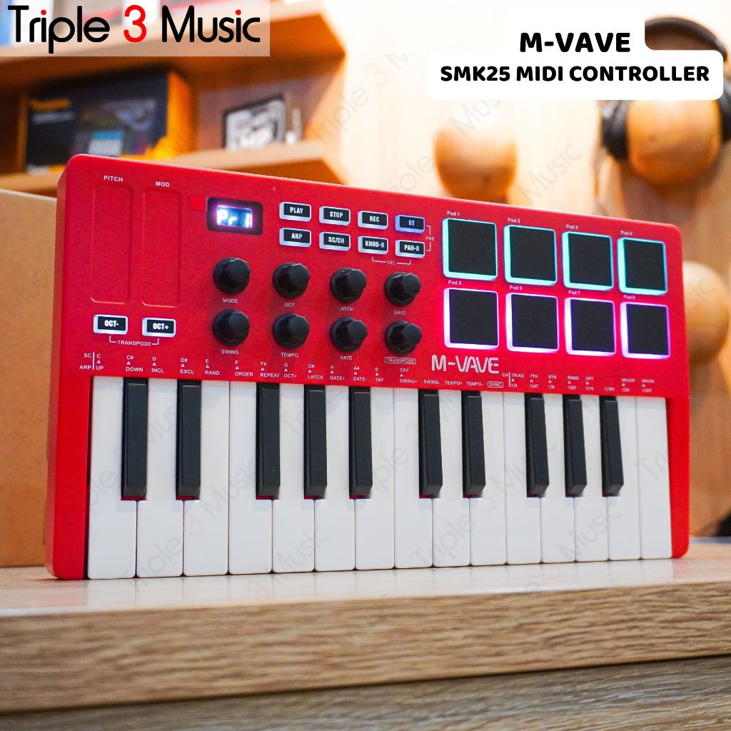M-VAVE MVAVE SMK 25 SMK25 Midi Keyboard Controller 25 Keys