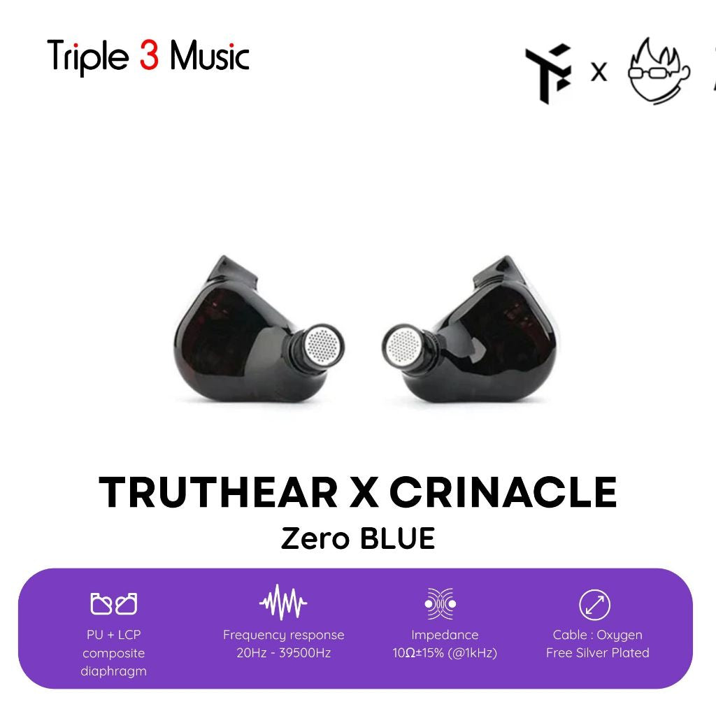 TruthEar zero blue x Crinacle Zero Dual Dynamic Driver In Ear Monitor Earphone