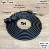 Kabel 2m XLR FEMALE CANON To TRS 6.5 AKAI BALANCE L2T2S OFC Japan standard