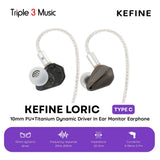 KEFINE Loric IEM 10mm PU+Titanium Dynamic Driver In Ear Monitor Earphone - Black, 3.5mm No Mic