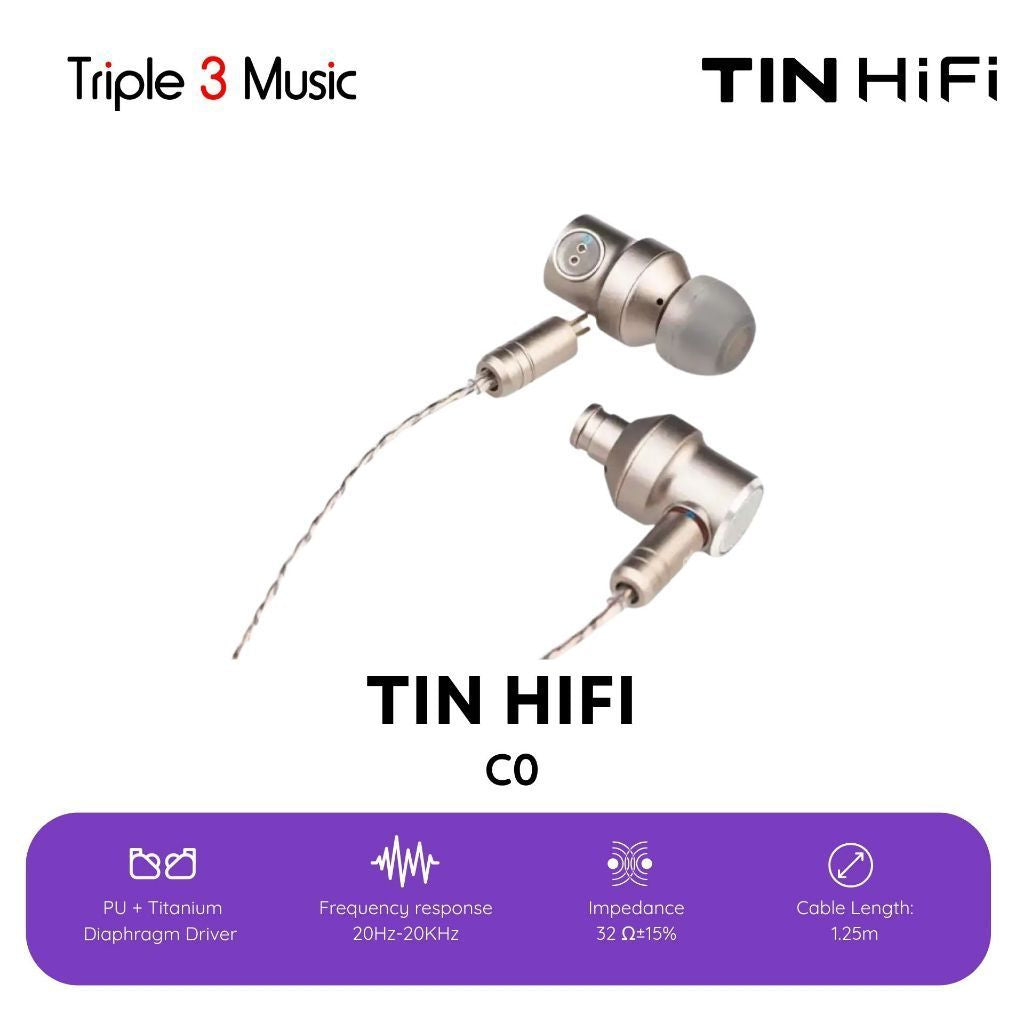 TIN HiFi C0 PU + Titanium Diaphragm Driver In Ear Monitor Earphone