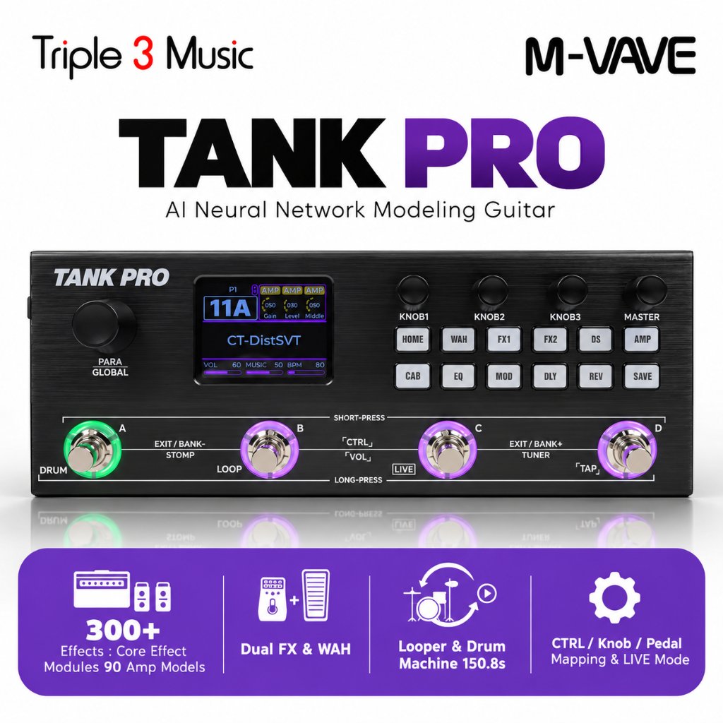 M-Vave Tank Pro - Mvave Tank Pro Multi Effect Processor Efek Gitar