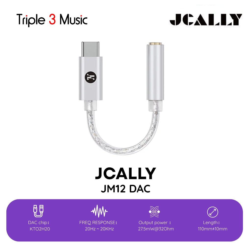 JCALLY JM12 KTO2H20 Portable Dongle Adapter USB DAC / AMP