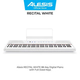 Alesis RECITAL WHITE – 88 Key Digital Piano with Full Sized Keys