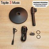 MAONO PD200W Hybrid Wireless Podcast Streaming Microphone Dynamic XLR USB Mic with Desktop Stand - PD200W+Type C Receiver