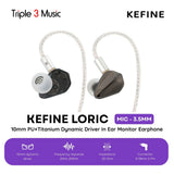 KEFINE Loric IEM 10mm PU+Titanium Dynamic Driver In Ear Monitor Earphone - Black, 3.5mm No Mic