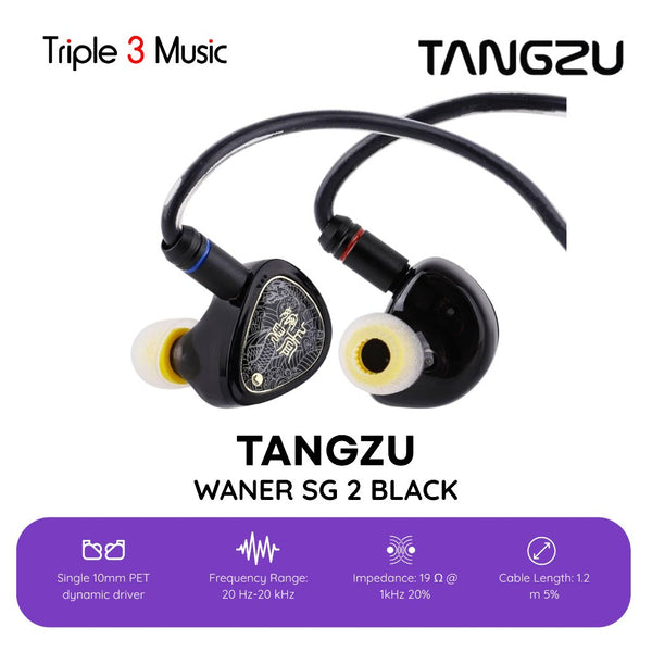 Tangzu Waner 2 / Waner S.G 2 Black Hitam In Ear Monitor IEM
