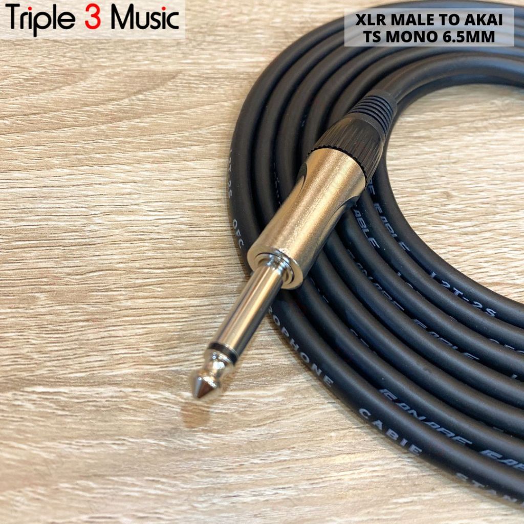 Kabel OFC XLR Male To Akai TS Mono kabel soundcard ke speaker