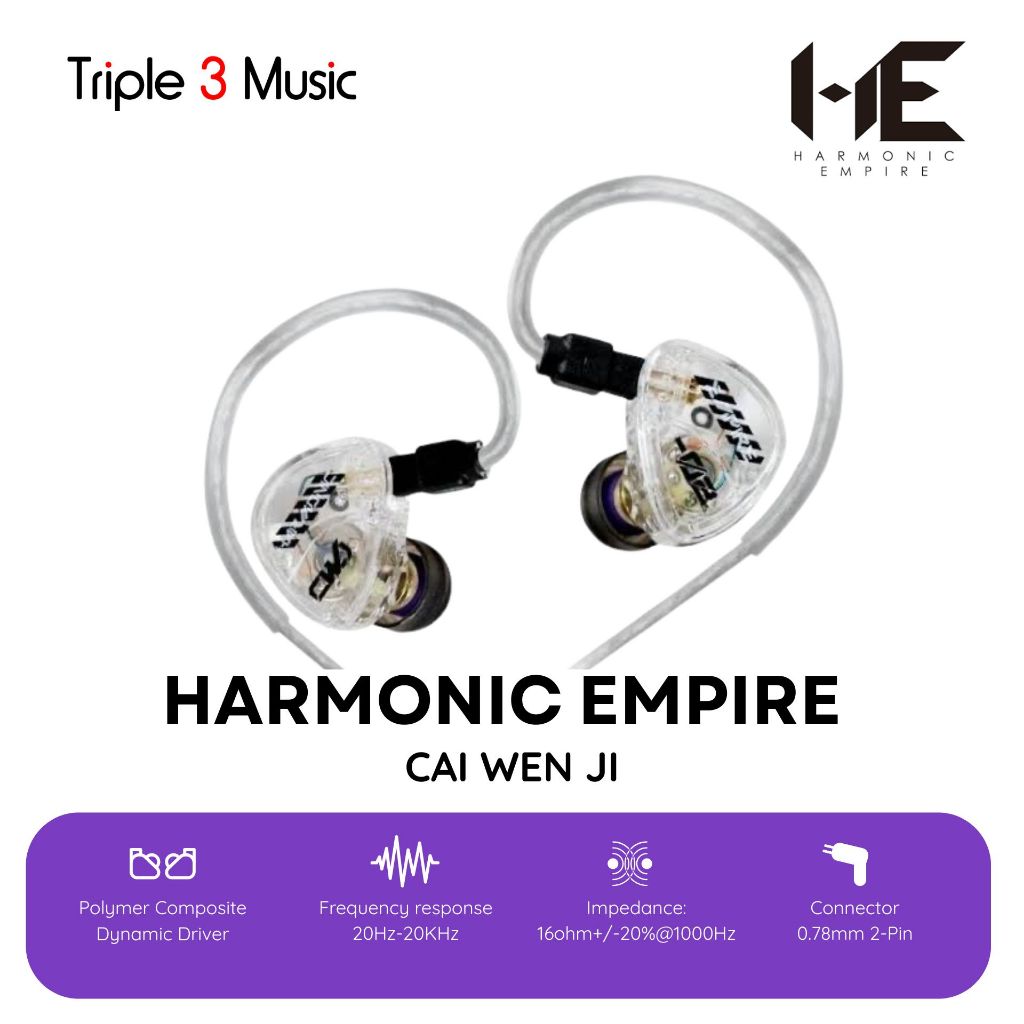 Tangzu Harmonic Empire Cai Wen ji 10mm Single Dynamic Driver IEM In Ear Monitors Earphone