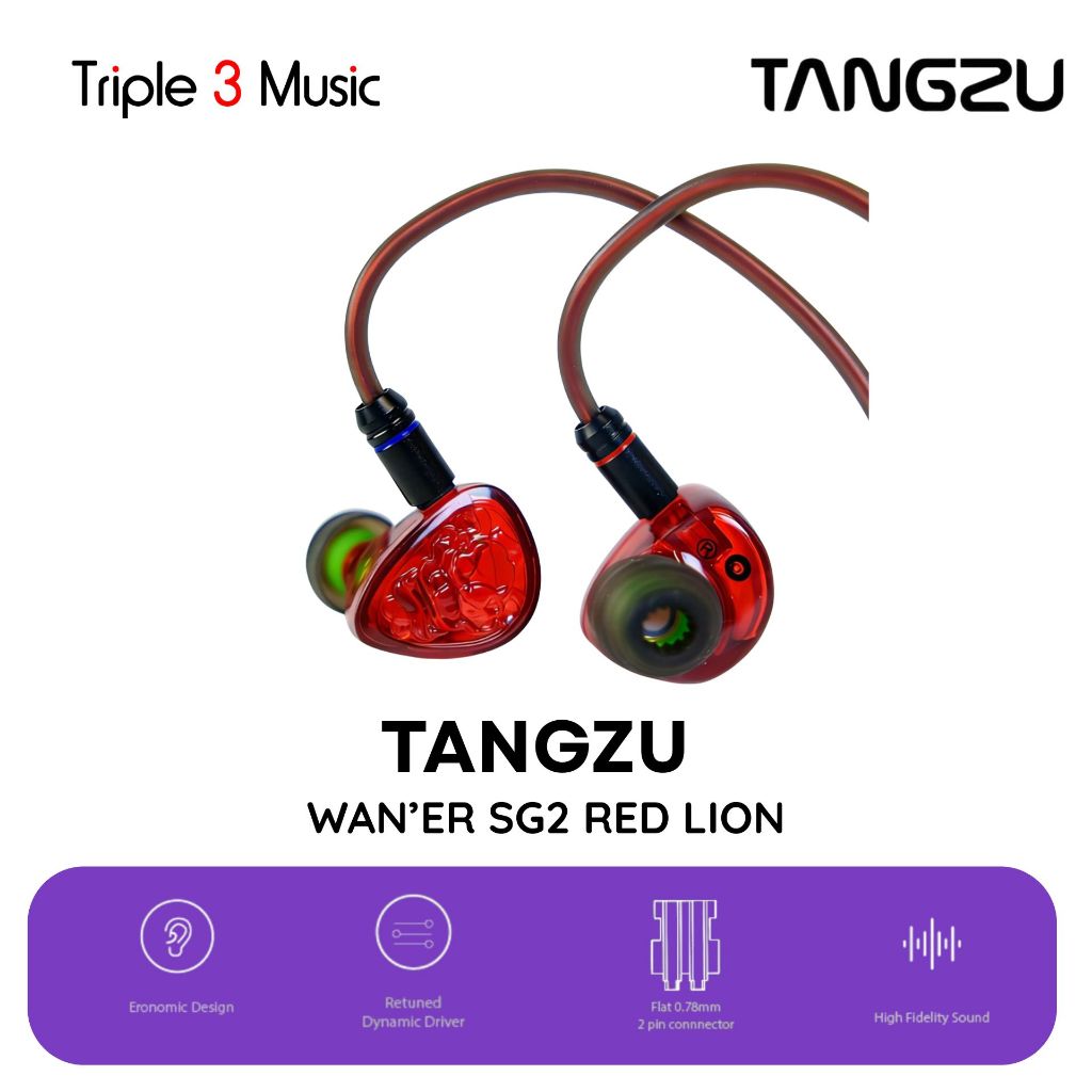 Tangzu Waner 2 Red Lion 10mm Dynamic Driver In Ear Monitor