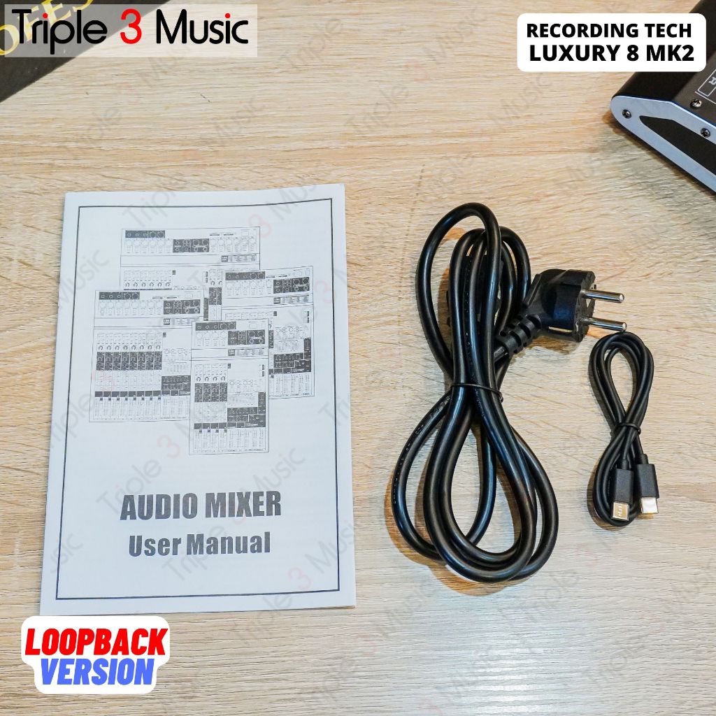 Recording Tech LUXURY 8 MK2 LOOPBACK VERSION 8 Input 3 Aux Usb Mixer audio