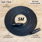 Kabel mic microphone XLR male to XLR fe 5m OFC JAPAN STANDARD