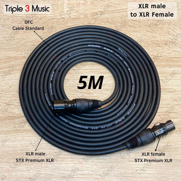 Kabel mic microphone XLR male to XLR fe 5m OFC JAPAN STANDARD