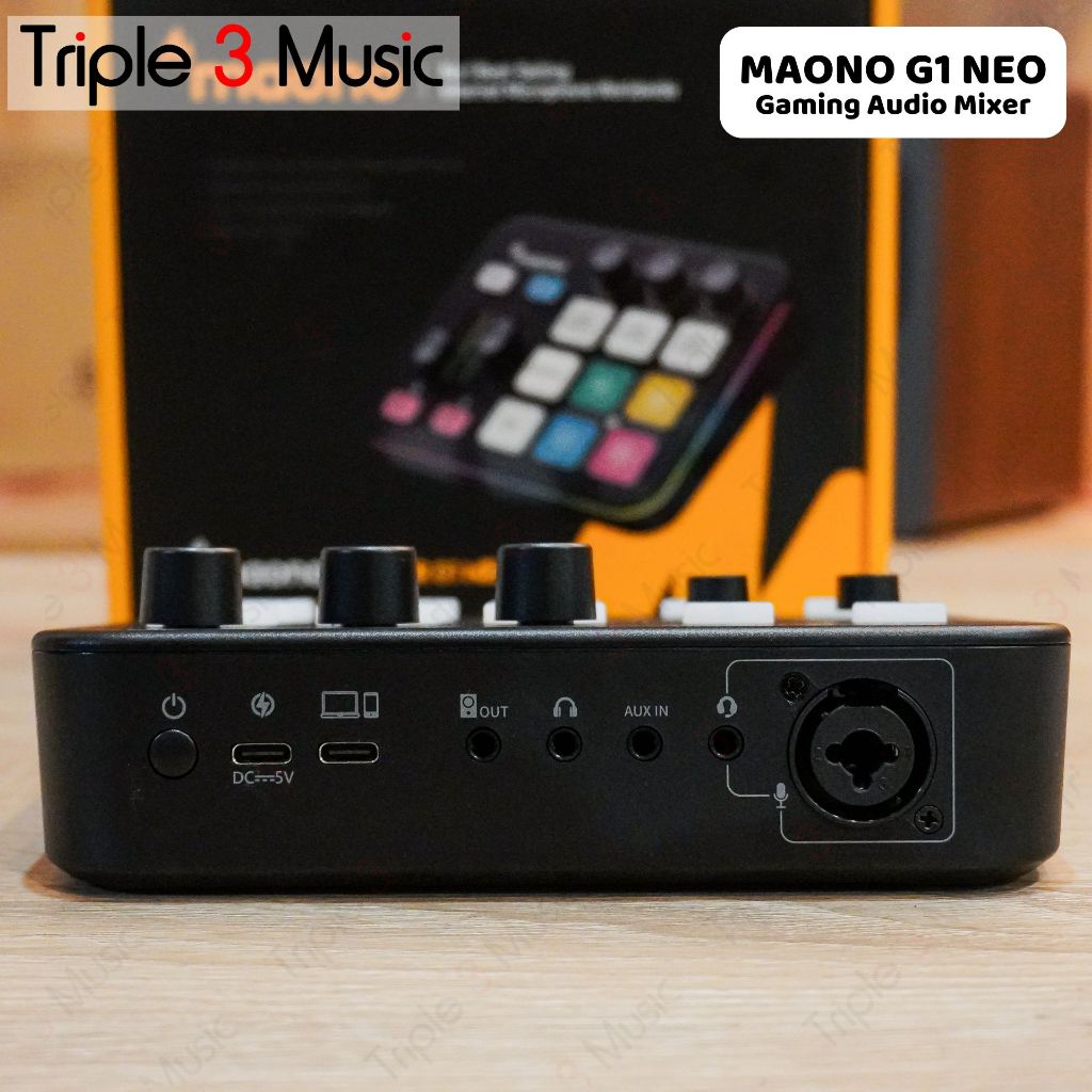 MAONO G1 NEO Gaming Audio Interface RGB 48V Phantom Power for Live Streaming Content Create Gaming