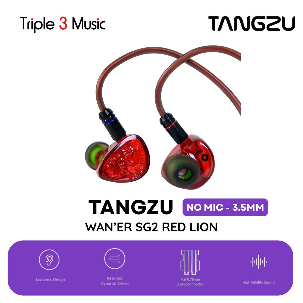 Tangzu Waner 2 Red Lion 10mm Dynamic Driver In Ear Monitor