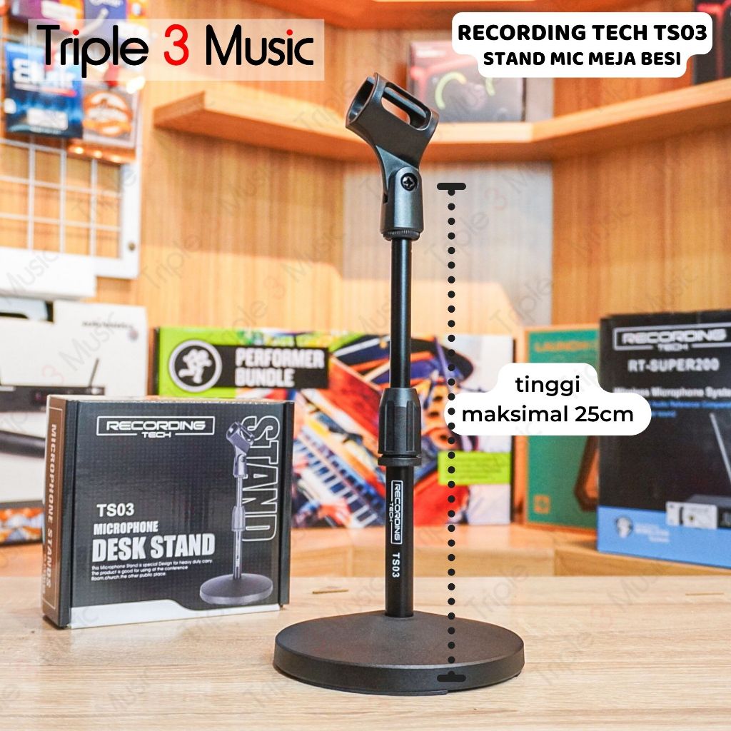 RECORDING TECH TS03 STAND MIC MEJA Podcast podium premium bahan besi