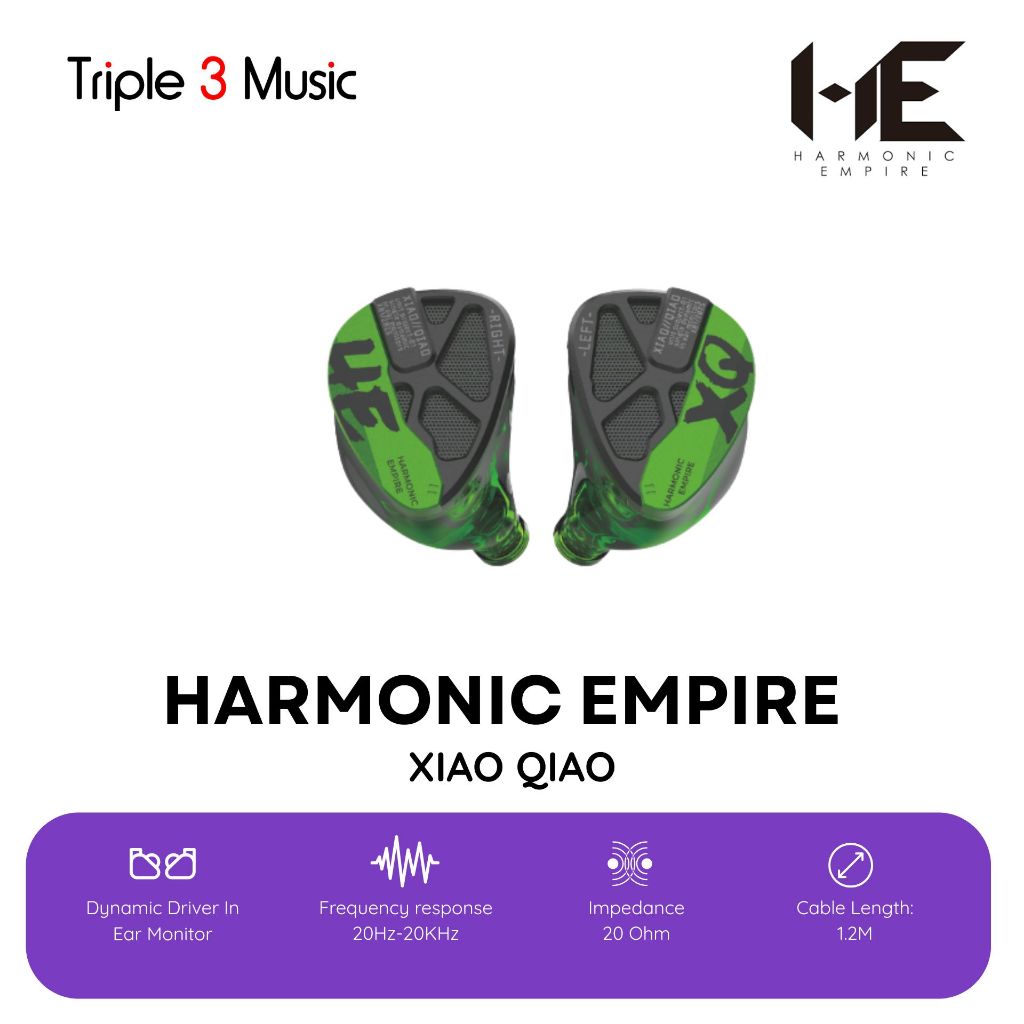 Tangzu Harmonic Empire Xiao Qiao / XiaoQiao Rock Green Edition Dynamic Driver In Ear Monitor Earphone - 3.5mm