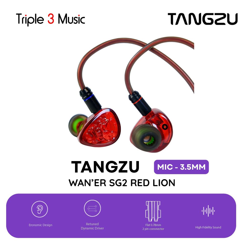 Tangzu Waner 2 Red Lion 10mm Dynamic Driver In Ear Monitor