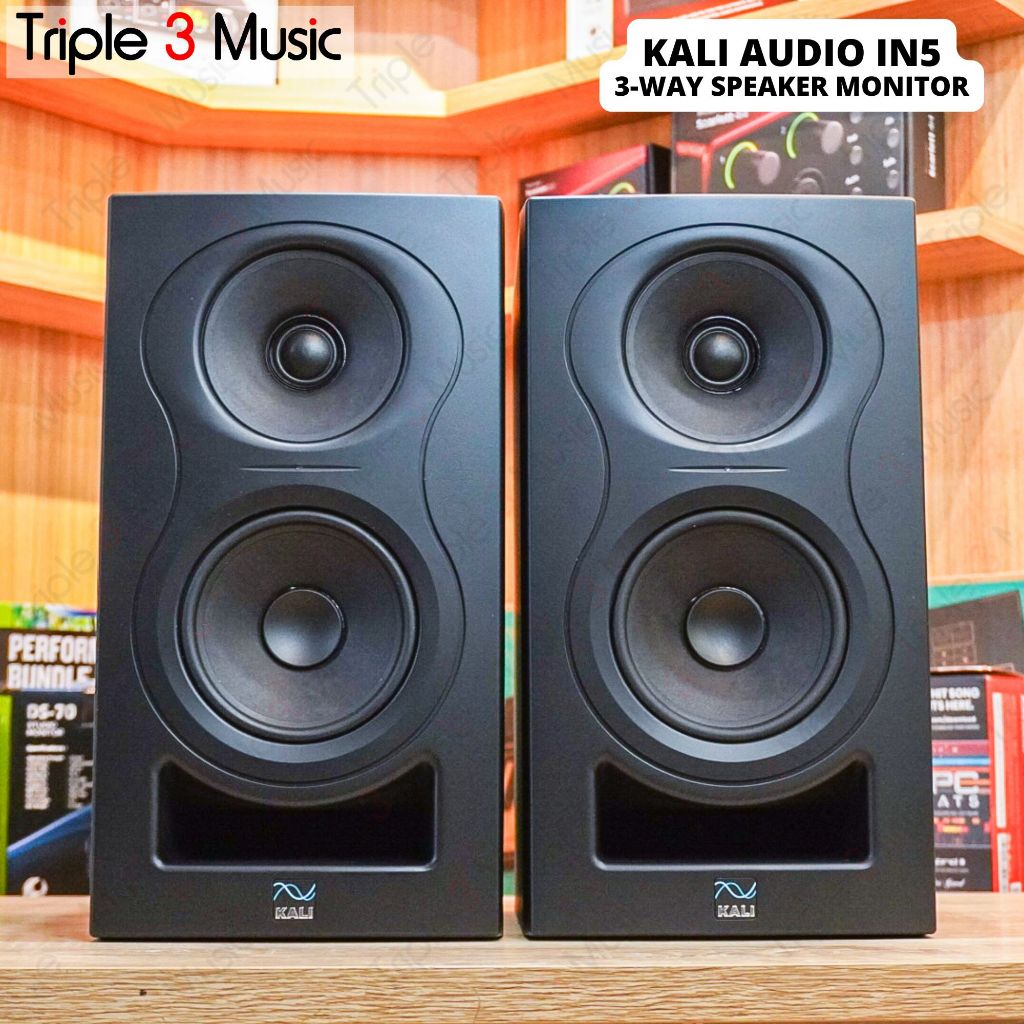 Kali Audio IN5 IN-5 IN 5 Monitor Studio Aktif 3-Arah 5" Woofer 160W Power 39Hz-25kHz Respon Frekuensi 115dB SPL Dengan Boundary EQ