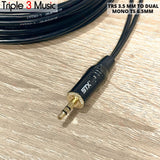 OFC JAPAN Standard Kabel Splitter panjang dual mono ts 6.5 akai ke 3.5 mm 2m