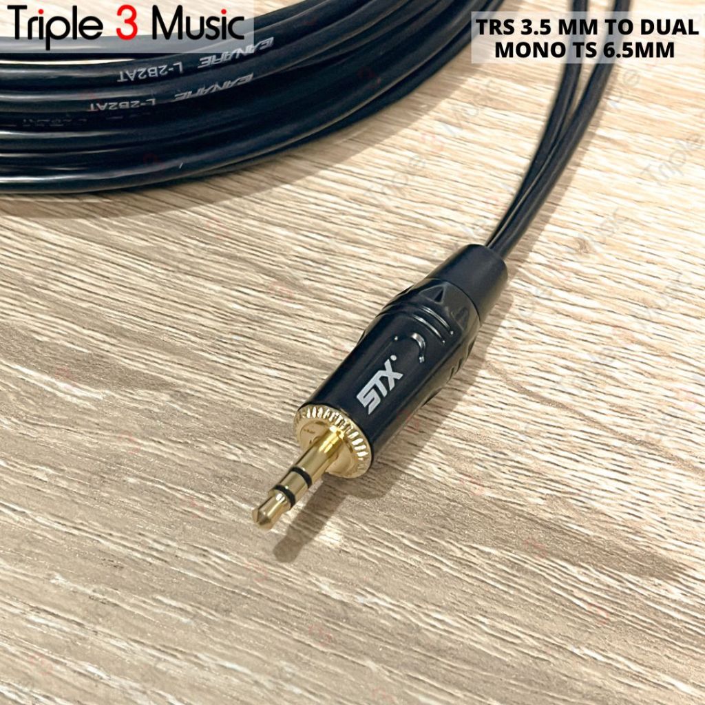 OFC JAPAN Standard Kabel Splitter panjang dual mono ts 6.5 akai ke 3.5 mm 2m