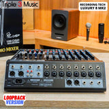 Recording Tech LUXURY 8 MK2 LOOPBACK VERSION 8 Input 3 Aux Usb Mixer audio