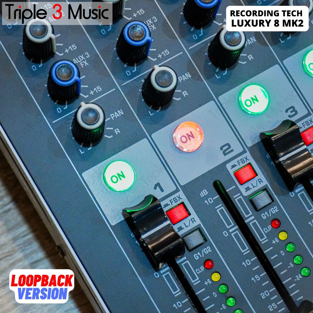 Recording Tech LUXURY 8 MK2 LOOPBACK VERSION 8 Input 3 Aux Usb Mixer audio