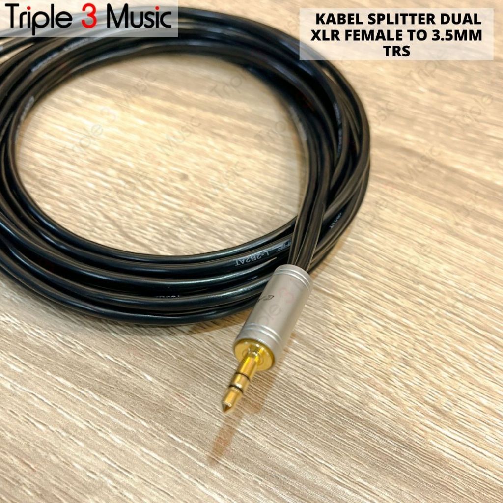 OFC Kabel Splitter Dual XLR FEMALE To 3.5mm TRS AUX Kabel ofc Japan standard