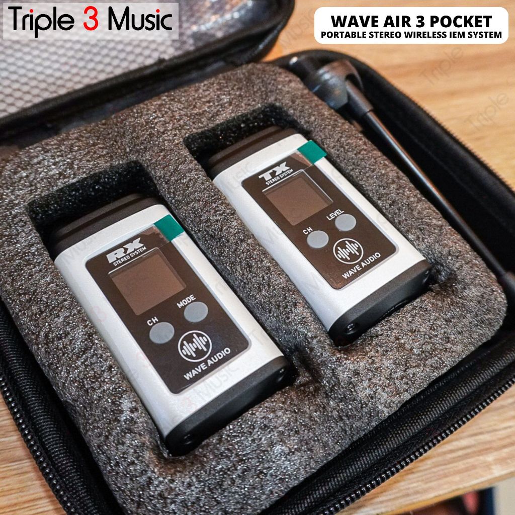 WAVE AIR 3 POCKET SET STEREO WIRELESS IEM IN EAR MONITOR SISTEM