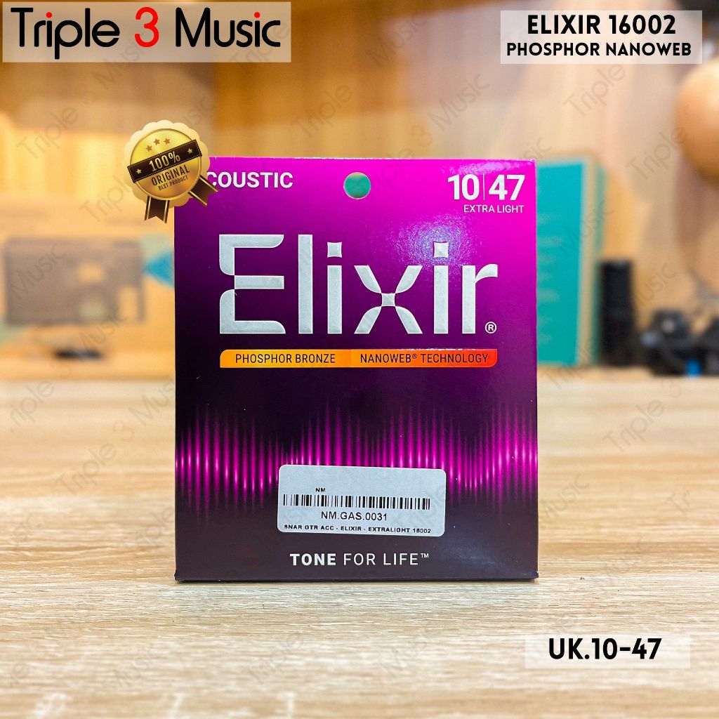Elixir 16002 010-047 Nanoweb senar gitar akustik ORIGINAL
