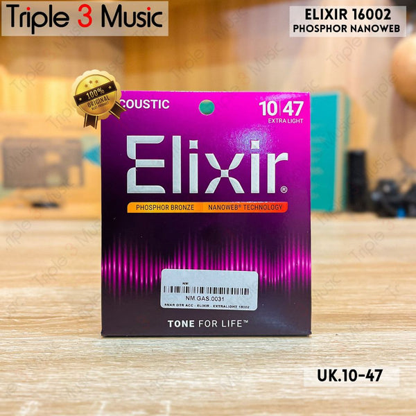 Elixir 16002 010-047 Nanoweb senar gitar akustik ORIGINAL