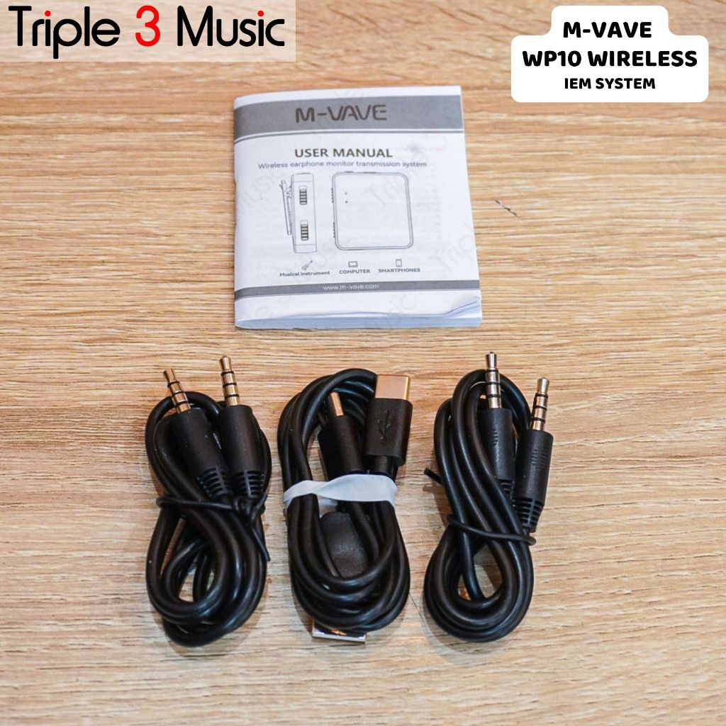 M-VAVE WP 10 WP10 WP-10  2.4GHz Sistem Wireless in ear monitor IEM Receiver dan transmitter