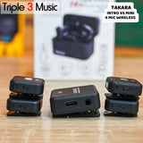 Takara INTRO X5 4 mic clip on 4 tx 1 rx Mini Digital Wireless Microphone with Charging Case 4x Transmitter + 1 Receiver for Camera