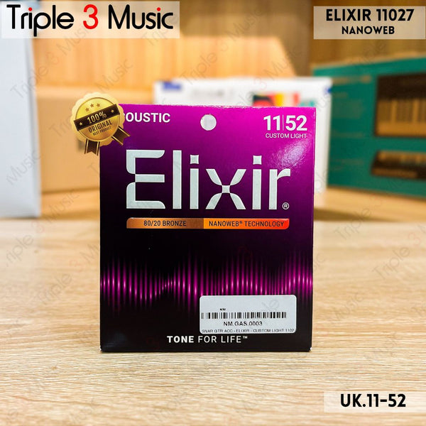 Elixir 11027 11-52 Nanoweb ORIGINAL Senar Gitar Akustik Strings