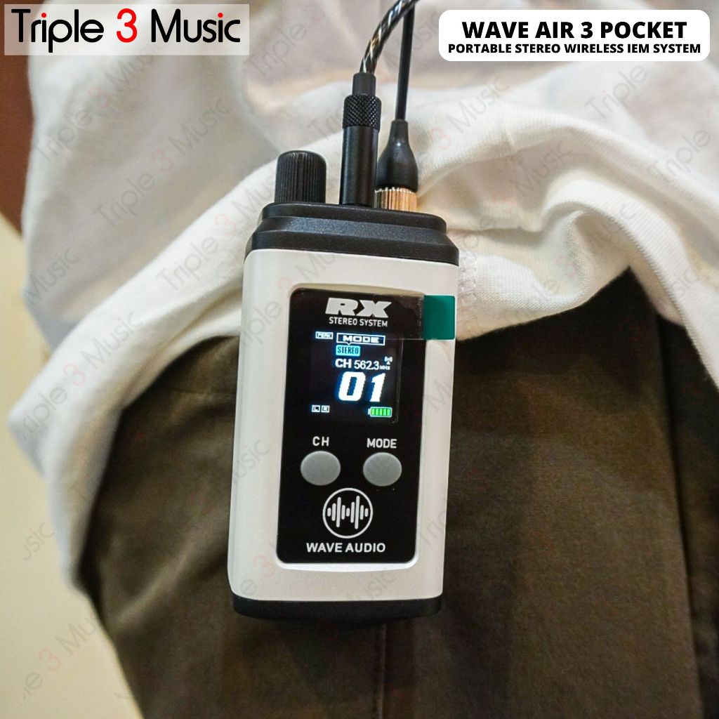 WAVE AIR 3 POCKET SET STEREO WIRELESS IEM IN EAR MONITOR SISTEM
