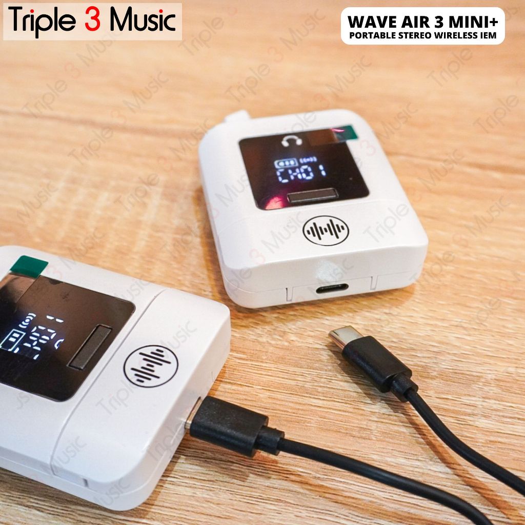 WAVE AIR 3 MINI + PLUS IEM WIRELESS SET STEREO SISTEM PORTABLE