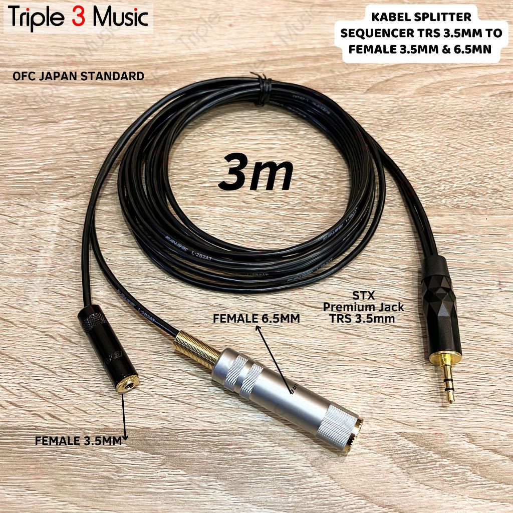 OFC kabel splitter kabel sequencer splitter 3.5 male to dual Female TRS