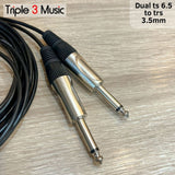 OFC JAPAN Standard Kabel Splitter panjang dual mono ts 6.5 akai ke 3.5 mm 2m