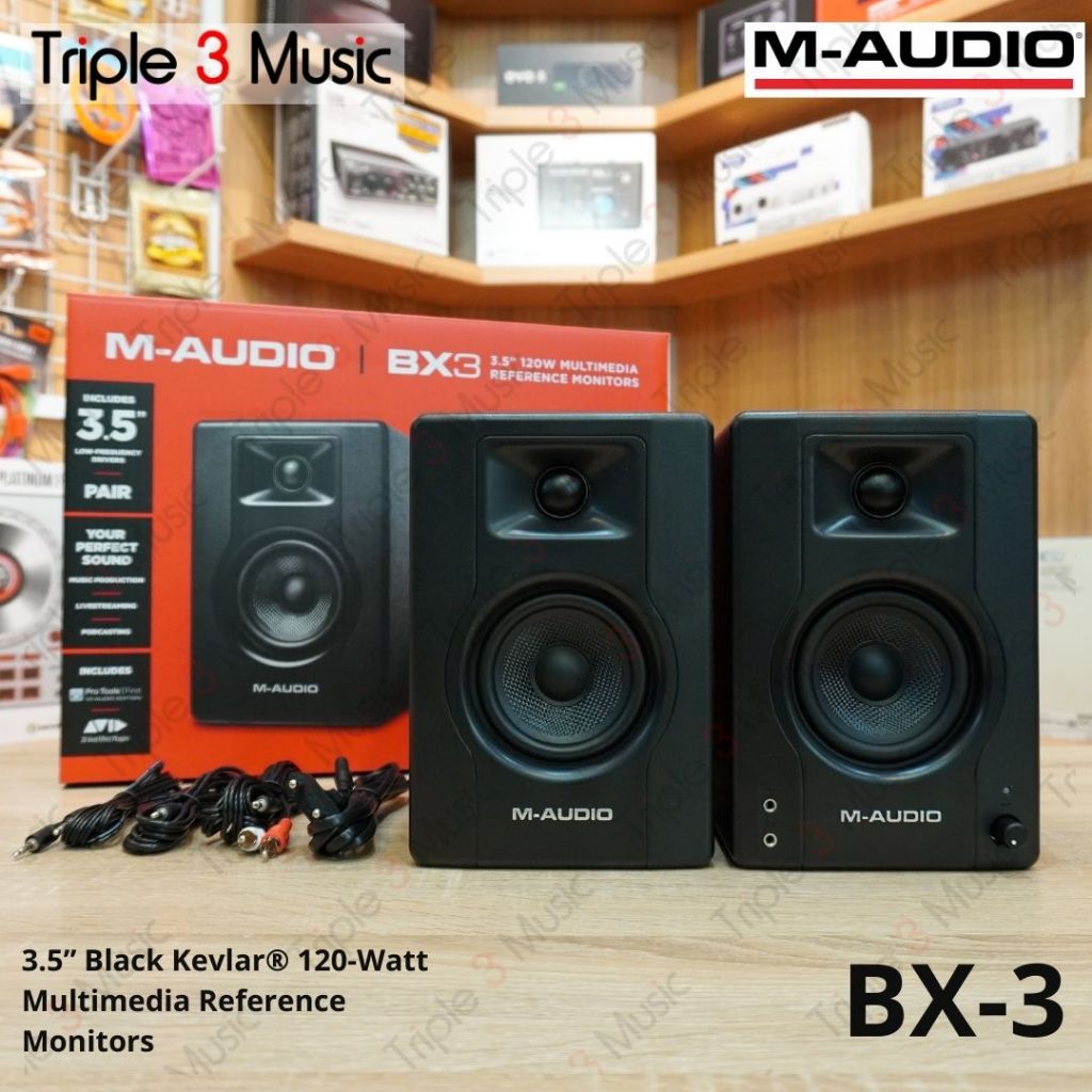 M-AUDIO BX3 Bluetooth BX-3 3.5 inch Pair Speaker Monitor Flat Original