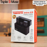 Takara INTRO X3 Digital Wireless Mic clip on 2 mic Microphone with Charging Case