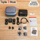Takara INTRO X5 4 mic clip on 4 tx 1 rx Mini Digital Wireless Microphone with Charging Case 4x Transmitter + 1 Receiver for Camera
