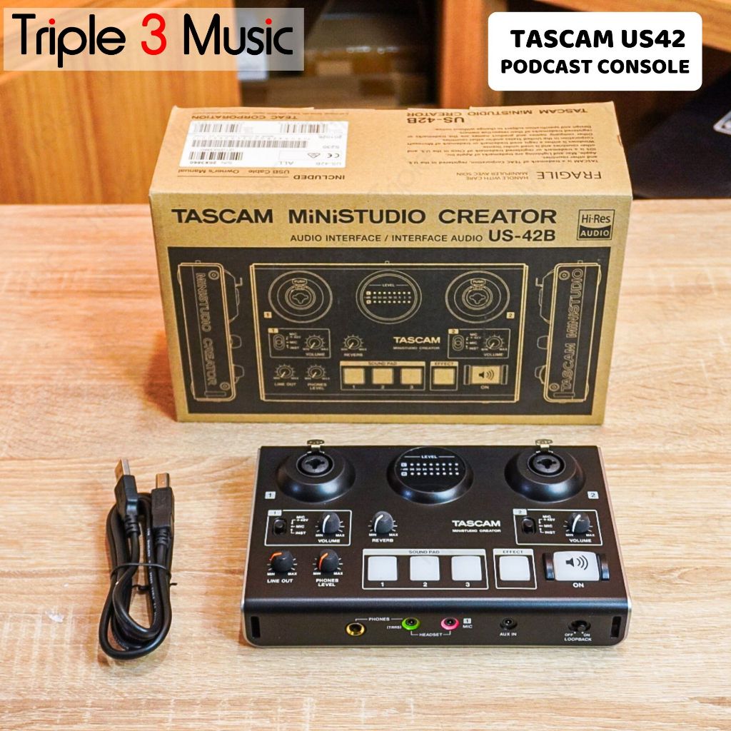 Tascam US42 US42B BLACK PODCAST CONSOLE LIVE STREAMING