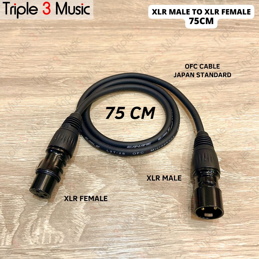 OFC kabel pendek Kabel mic microphone XLR male to XLR female 50cm 75cm