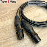 OFC Kabel Splitter Dual XLR FEMALE To 3.5mm TRS AUX Kabel ofc Japan standard